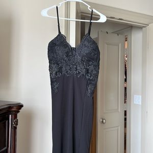 NWT Black Maxi Dress with Lace detail